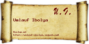 Umlauf Ibolya névjegykártya